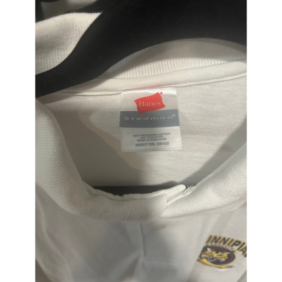 Men's Hanes White Quinnipiac Bobcats Polo Shirt XXL - Picture 3 of 4